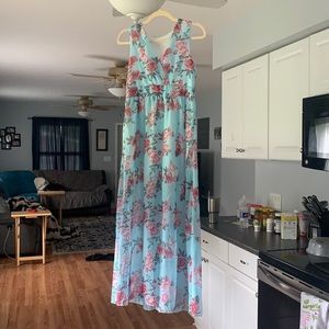 Brand new, small blue floral dress